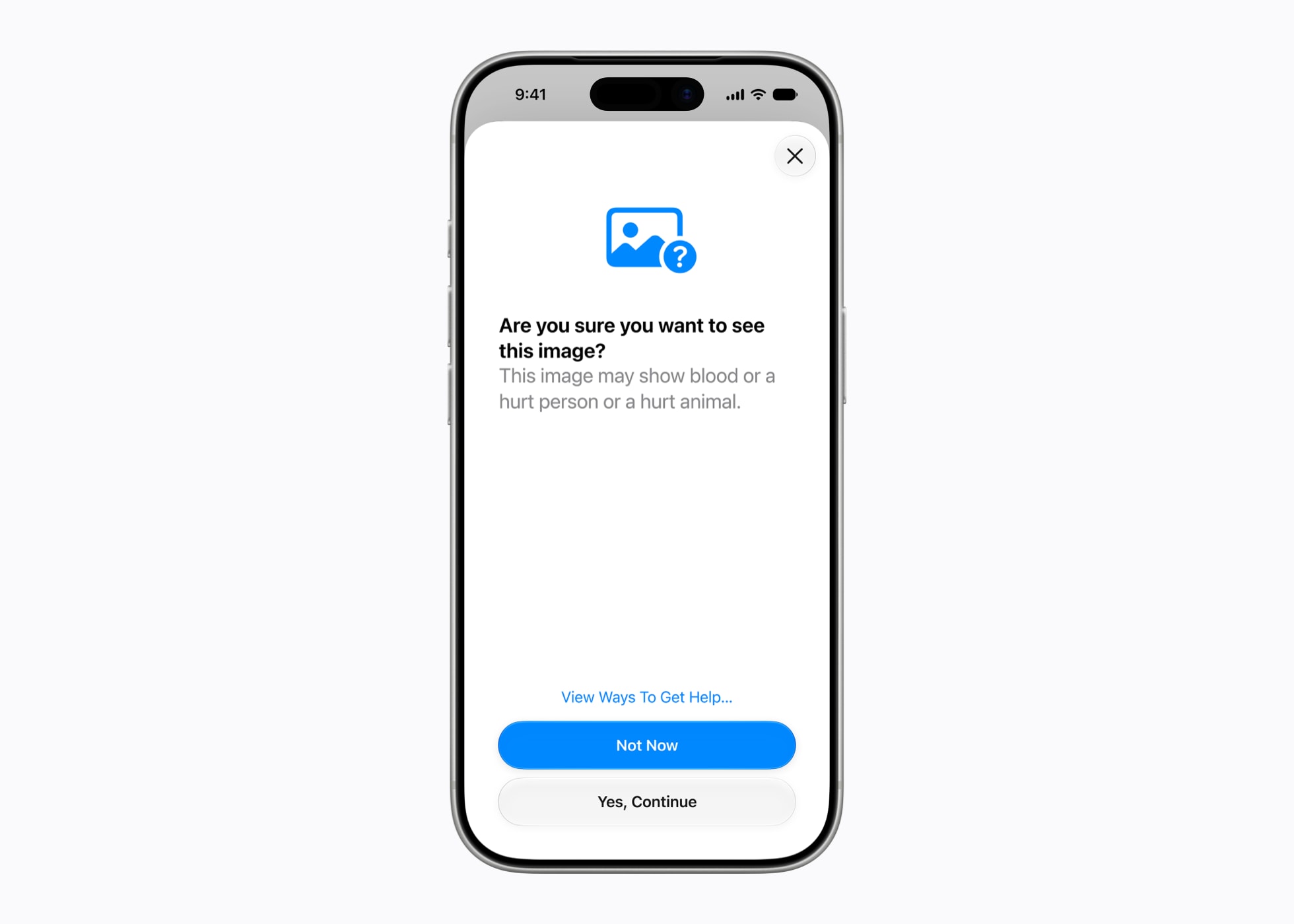 Communication Safety bloqueando contenido violento o explícito automáticamente