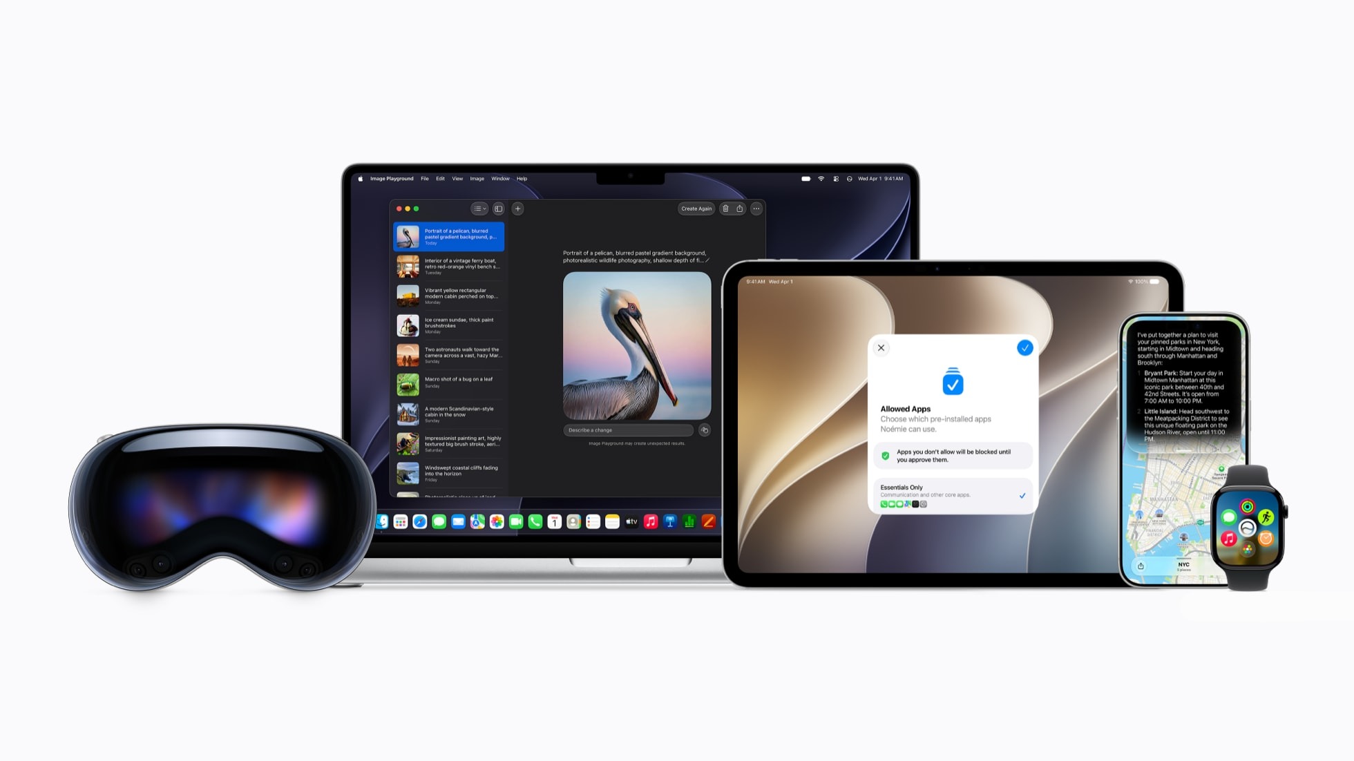 iPhone 17 Pro, iPad Pro y MacBook Pro mostrando iOS 27, iPadOS 27 y macOS 27